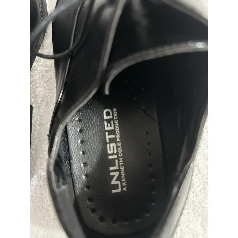 Unlisted Kenneth Cole Men's Dress Shoes Black Size 10.5 Half Time Oxford Lace Up